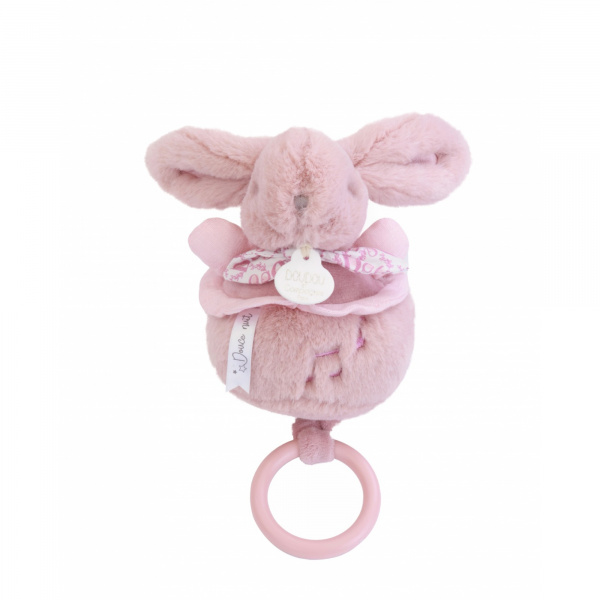Boîte à musique lapin doudou rose Doudou et compagnie
