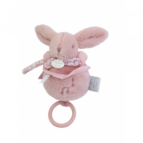 Boîte à musique lapin doudou rose Doudou et compagnie