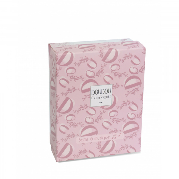 Boîte à musique lapin doudou rose Doudou et compagnie