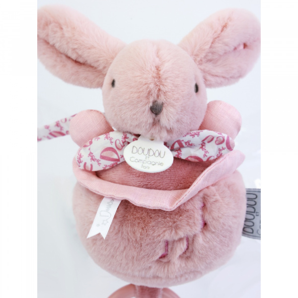 Boîte à musique lapin doudou rose Doudou et compagnie