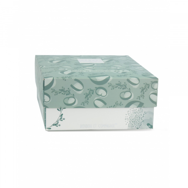 Boîte à musique lapin doudou vert sauge Doudou et compagnie