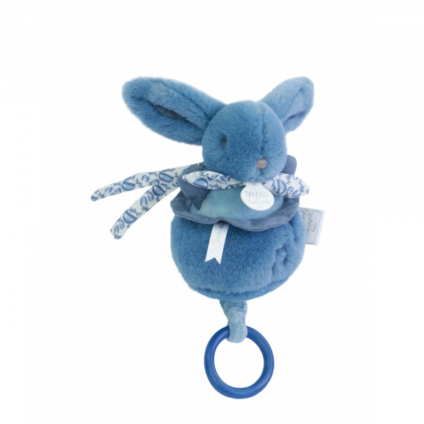 Boîte à musique lapin doudou bleu Doudou et compagnie