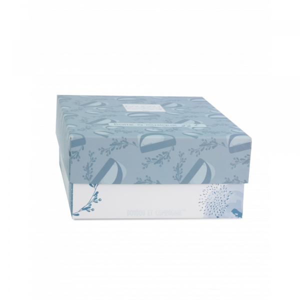 Boîte à musique lapin doudou bleu Doudou et compagnie