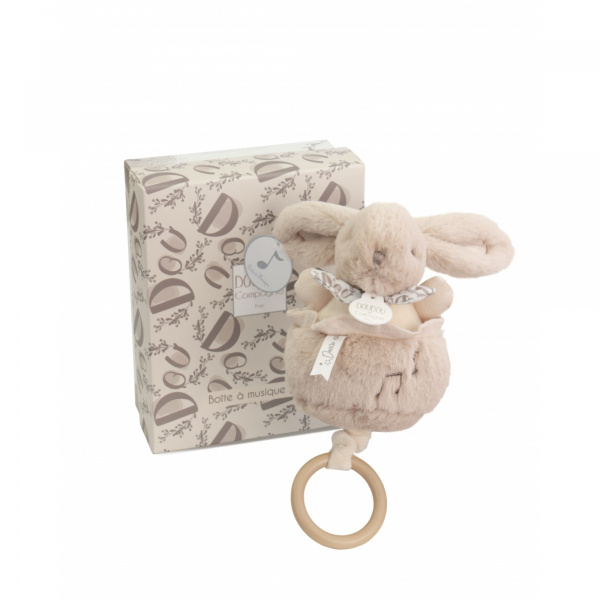 Boîte à musique lapin doudou beige Doudou et compagnie