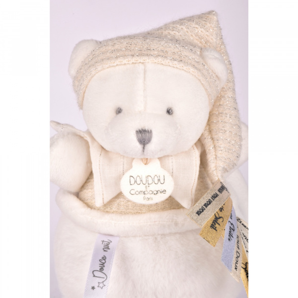 Boîte à musique ours 20 cm beige Doudou et compagnie