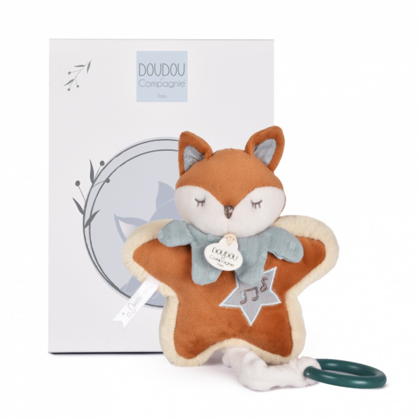 Boîte à musique doudou 16 cm timo le renard Doudou et compagnie