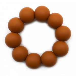 Anneau de dentition silicone et bois spéculos le tigre Les deglingos