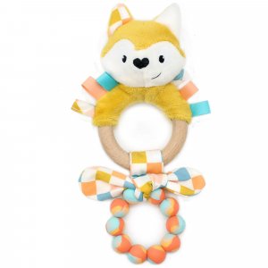 Anneau de dentition silicone et bois cyranos le renard Les deglingos