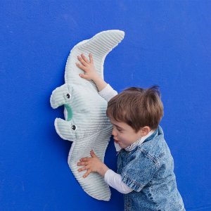 Peluche géante les ptipotos raie manta et son bébé mantalou menthe Les deglingos