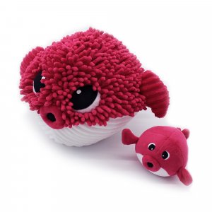 Peluche poisson globe et son bébé Les deglingos