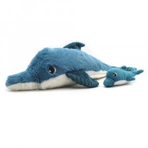 Peluche les ptipotos dauphin et son bébé bleu Les deglingos