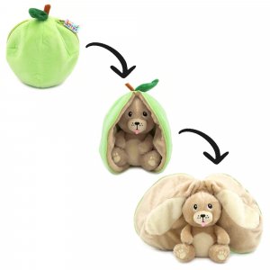 Peluche réversible flipetz chien et pomme Les deglingos