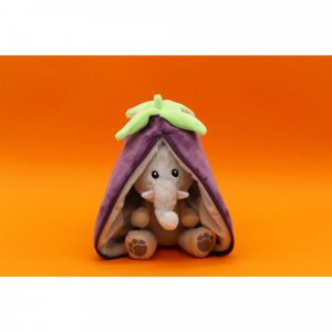 Peluche réversible flipetz éléphant et aubergine Les deglingos
