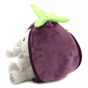 Peluche réversible flipetz éléphant et aubergine Les deglingos