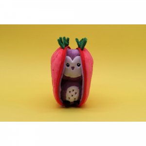 Peluche réversible flipetz chouette et fraise Les deglingos