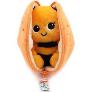 Peluche réversible flipetz abeille et clémentine Les deglingos