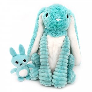 Peluche les ptipotos lapin et son bébé aqua Les deglingos