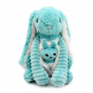 Peluche les ptipotos lapin et son bébé aqua Les deglingos