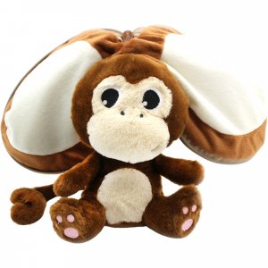 Peluche réversible flipetz singe et noix de coco Les deglingos