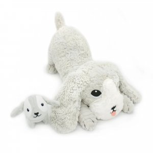 Peluche les ptipotos chien et son bébé gris Les deglingos