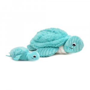 Peluche les ptipotos maman et bébé tortue aqua Les deglingos