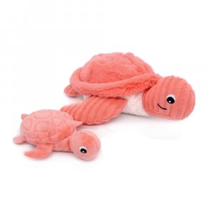 Peluche les ptipotos maman et bébé tortue corail Les deglingos