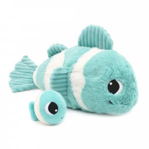 Peluche les ptipotos poisson clown maman et bébé aqua Les deglingos