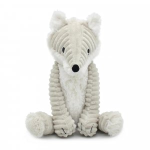 Peluche les ptipotos renard arctique maman et bébé gris clair Les deglingos