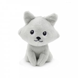 Peluche les ptipotos renard arctique maman et bébé gris clair Les deglingos
