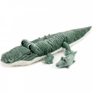 Peluche les ptipotos le crocodile croketou maman et bébé Les deglingos