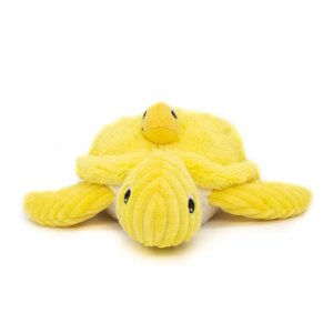 Peluche les ptipotos maman et bébé tortue jaune Les deglingos