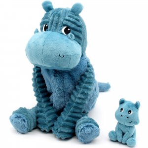 Peluche les ptipotos l'hippopotame bibou maman et bébé Les deglingos