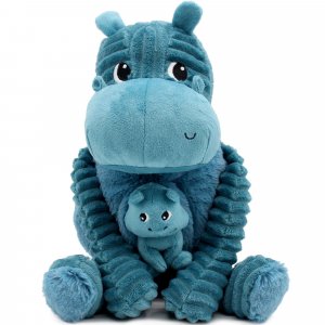 Peluche les ptipotos l'hippopotame bibou maman et bébé Les deglingos
