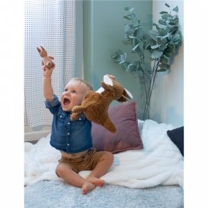 Peluche les ptipotos kangourou et son bébé allezou marron Les deglingos