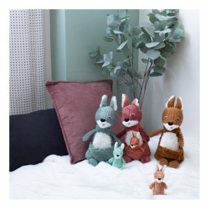 Peluche les ptipotos kangourou et son bébé allezou marron Les deglingos