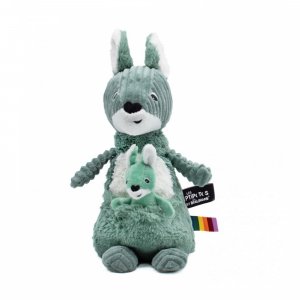 Peluche les ptipotos kangourou et son bébé allezou vert Les deglingos