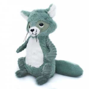 Peluche les ptipotos raton laveur netoitou vert Les deglingos