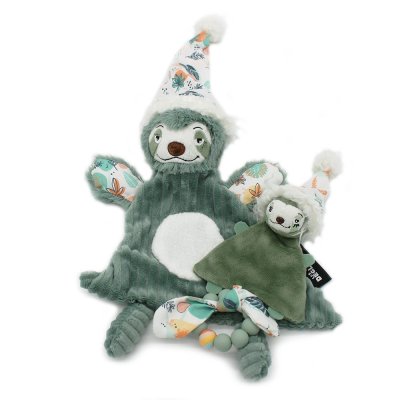 Doudou baby avec anneau de dentition chillos le paresseux