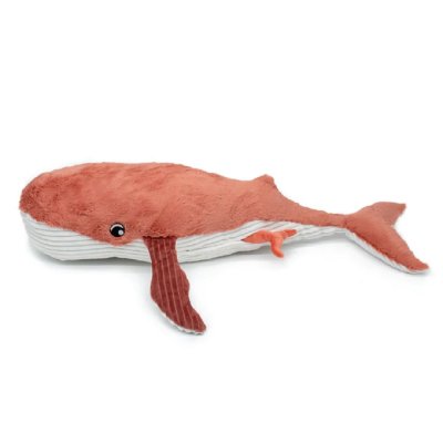 Peluche géante les ptipotos baleine et son bébé gravillou terracotta