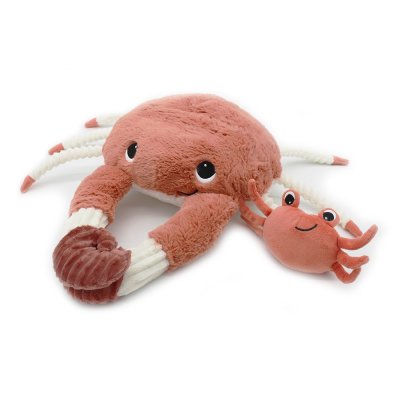 Peluche géante les ptipotos crabe et son bébé cassecou terracotta