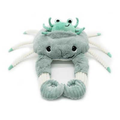 Peluche géante les ptipotos crabe et son bébé cassecou menthe