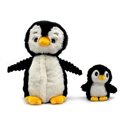 Peluche les ptipotos pingouin et son bébé noir