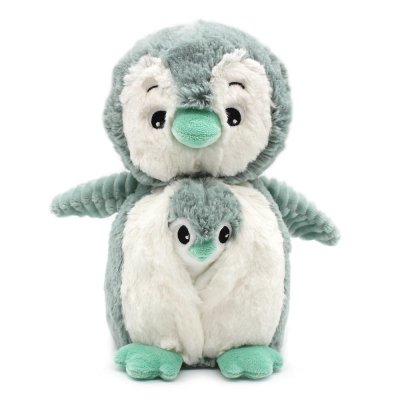 Peluche les ptipotos pingouin et son bébé menthe