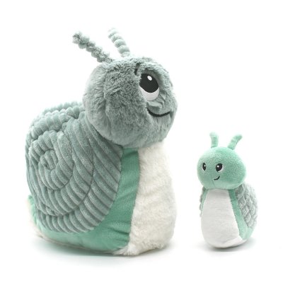 Peluche les ptipotos escargot et son bébé menthe