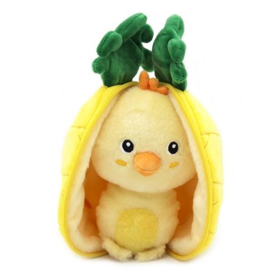 Peluche réversible flipetz poussin et ananas