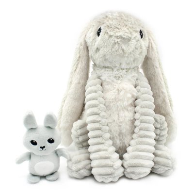Peluche les ptipotos lapin et son bébé gris