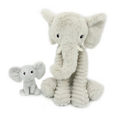 Peluche les ptipotos éléphant et son bébé gris