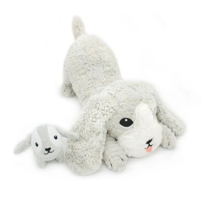 Peluche les ptipotos chien et son bébé gris