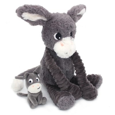 Peluche les ptipotos âne et son bébé