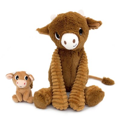 Peluche les ptipotos vache et son bébé